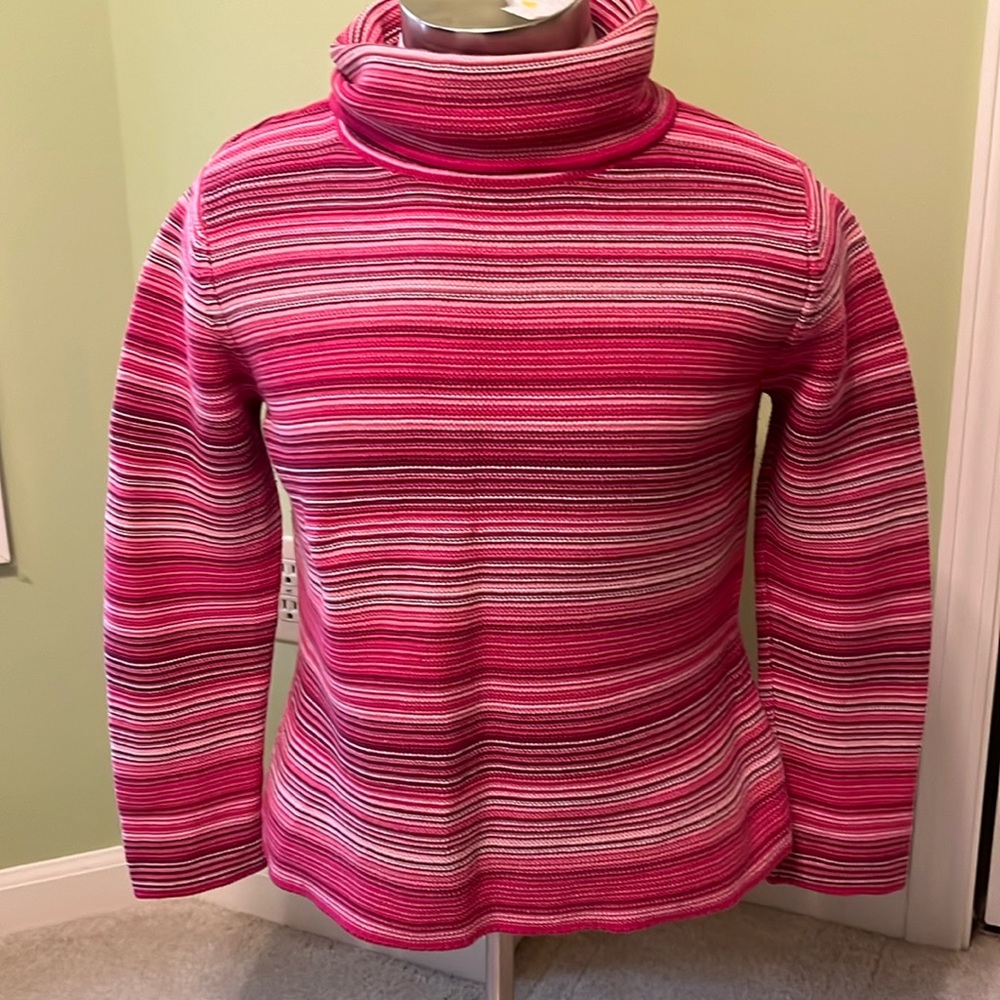 Pink striped cotton Talbots sweater